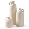 Flower Vase Set of 3, Ceramic Home Decor for Living Room - Modern Rustic Farmhouse Centerpiece for Table, Shelf & Bedroom - Decorative Vases for Office, Bathroom, Dining Desk