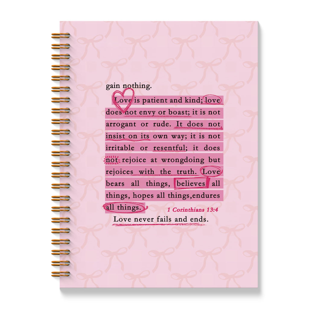 Pink Bible Verse Notebook - Pink Christian Journal, Preppy Christian Spiral Notebooks, Prayer Bible School Supplies Notebooks, Preppy Christian Gifts, Coworker Gifts, 5.5x8.3 Inches