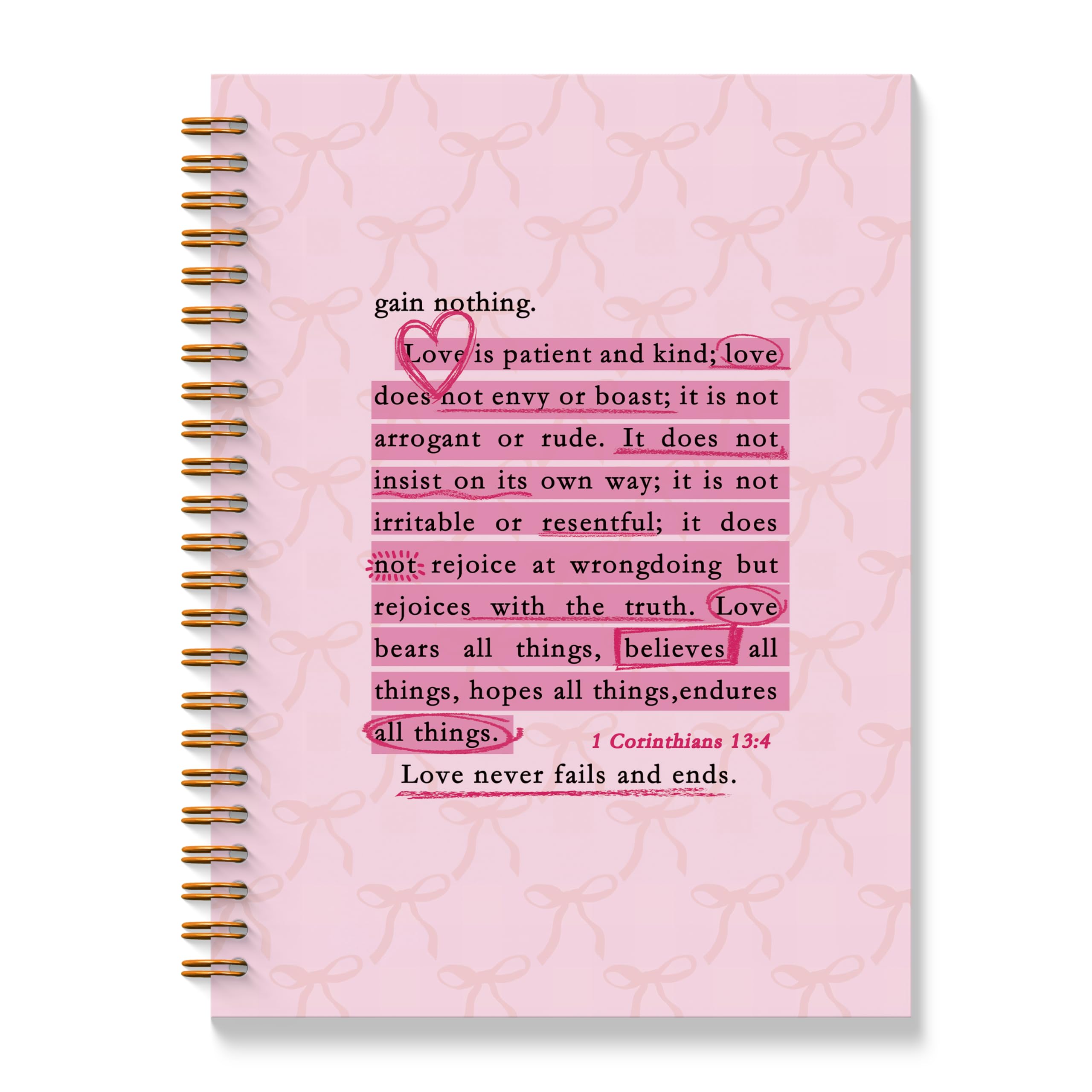 Pink Bible Verse Notebook - Pink Christian Journal, Preppy Christian Spiral Notebooks, Prayer Bible School Supplies Notebooks, Preppy Christian Gifts, Coworker Gifts, 5.5x8.3 Inches