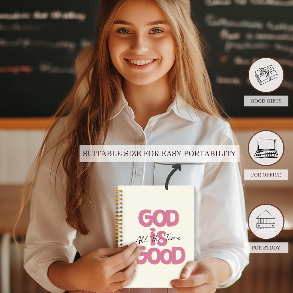 Pink Bible Verse Notebook - Pink Christian Journal, Preppy Christian Spiral Notebooks, Prayer Bible School Supplies Notebooks, Preppy Christian Gifts, Coworker Gifts, 5.5x8.3 Inches