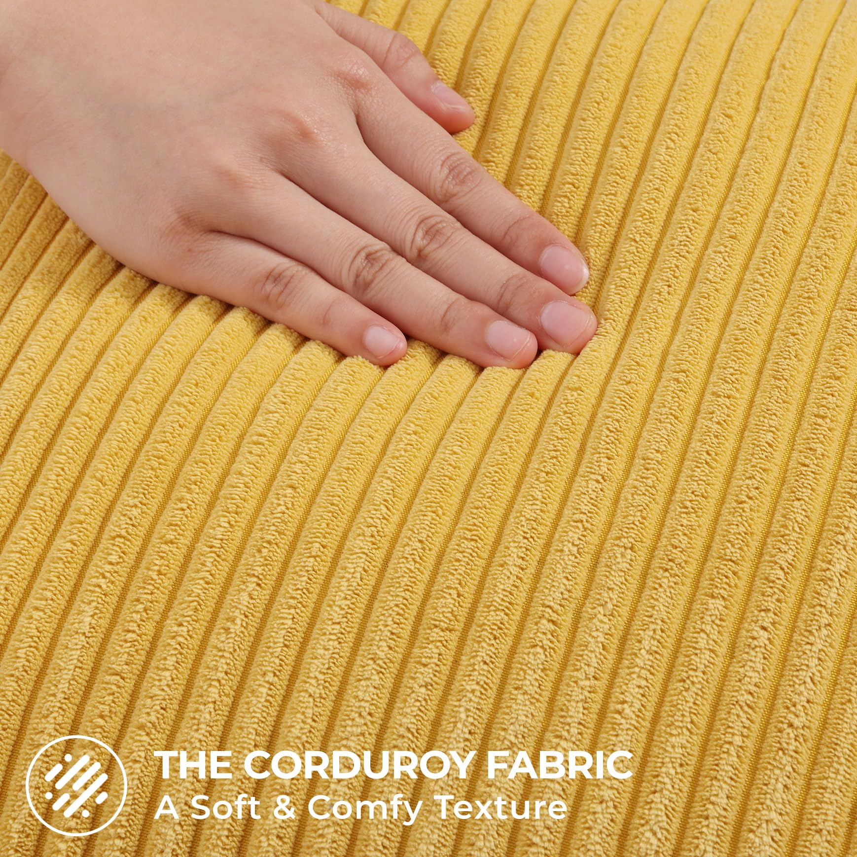 Mecatny Corduroy Throw Pillow Covers 16x16