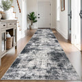 IOHOUZE Abstract Area Rug 3x5 Ft Washable Rugs for Entryway Indoor, Non Slip Kitchen Rug Printed Faux Wool Throw Rugs, Indoor Door Mat for Door Entrance Foyer Living Room, Grey Beige