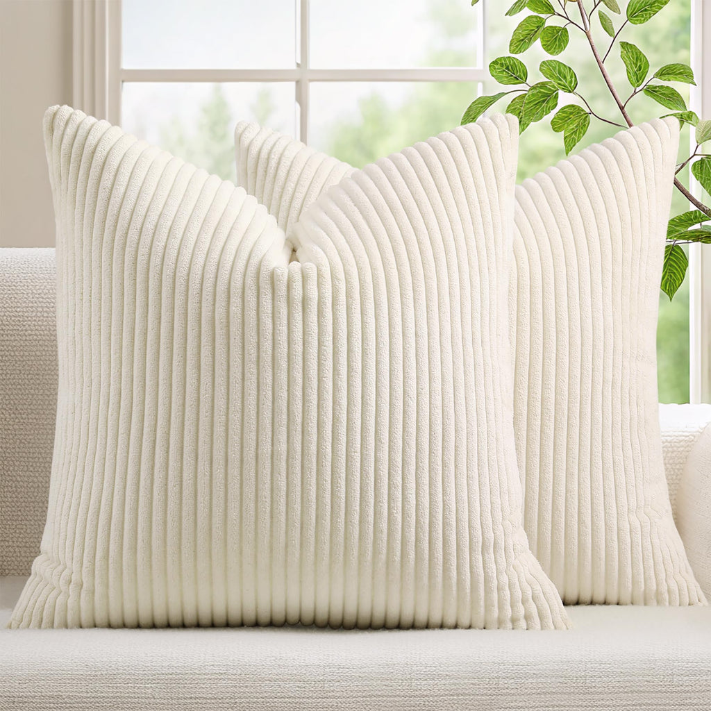 Mecatny Corduroy Throw Pillow Covers 16x16