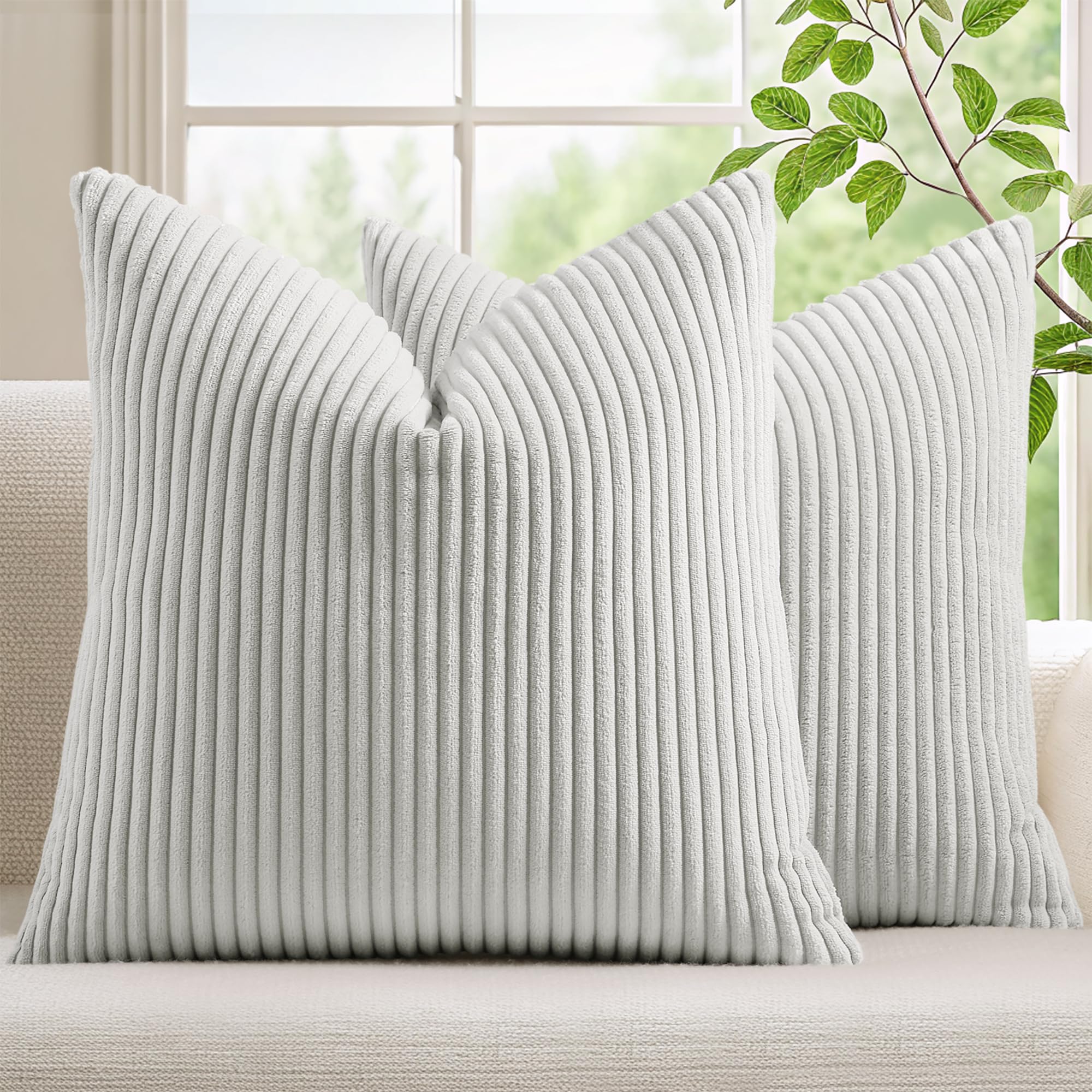 Mecatny Corduroy Throw Pillow Covers 16x16