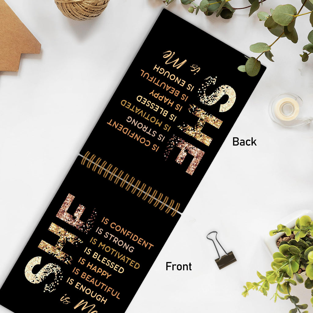 Gold She Is Me Affirmations Spiral Notebook, Inspirational Self Care Journal Notebook, Self Love Notebooks for School Work, Positive Office Supplies Gifts for Women Girls Friends, 5.5x8.3 Inch