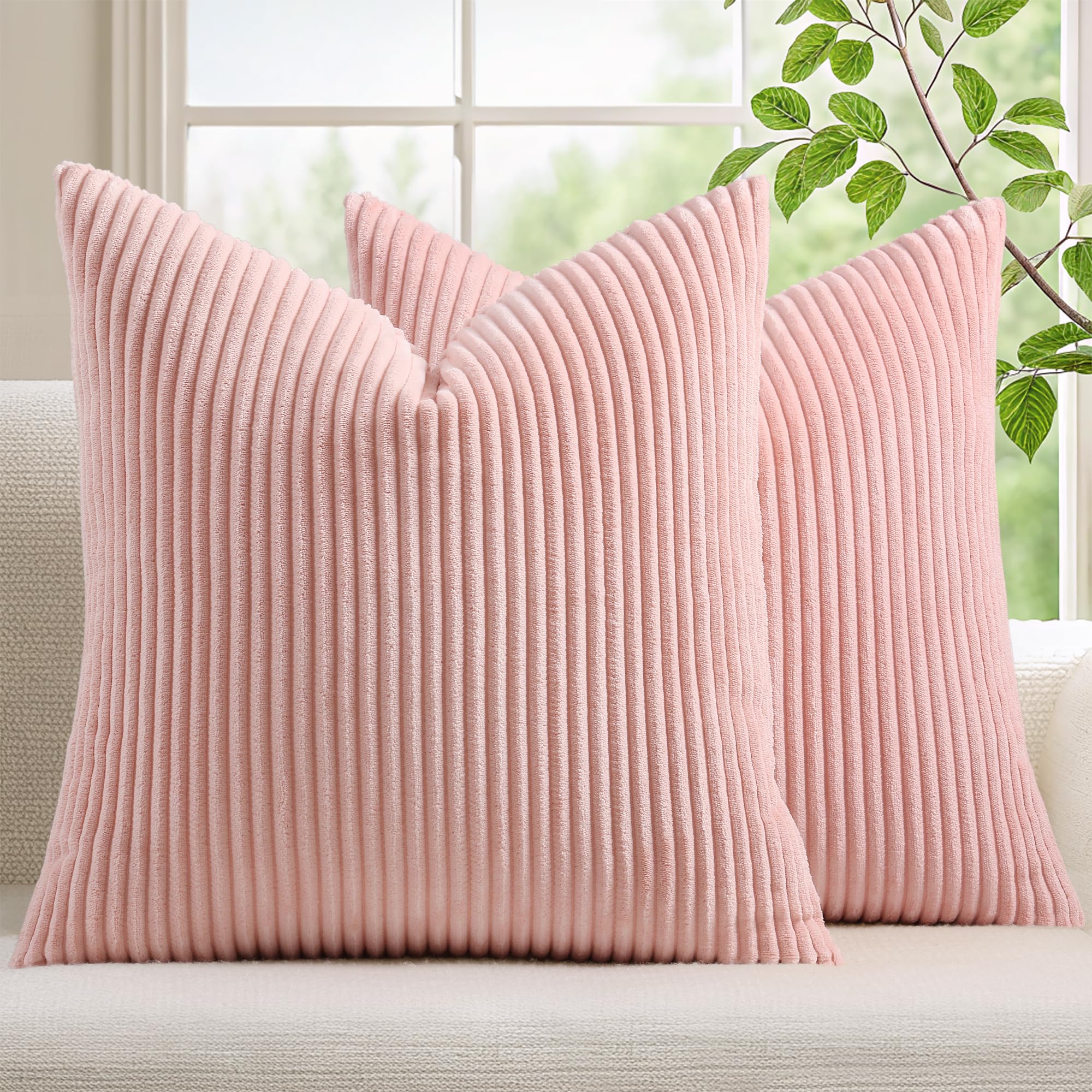 Mecatny Corduroy Throw Pillow Covers 16x16
