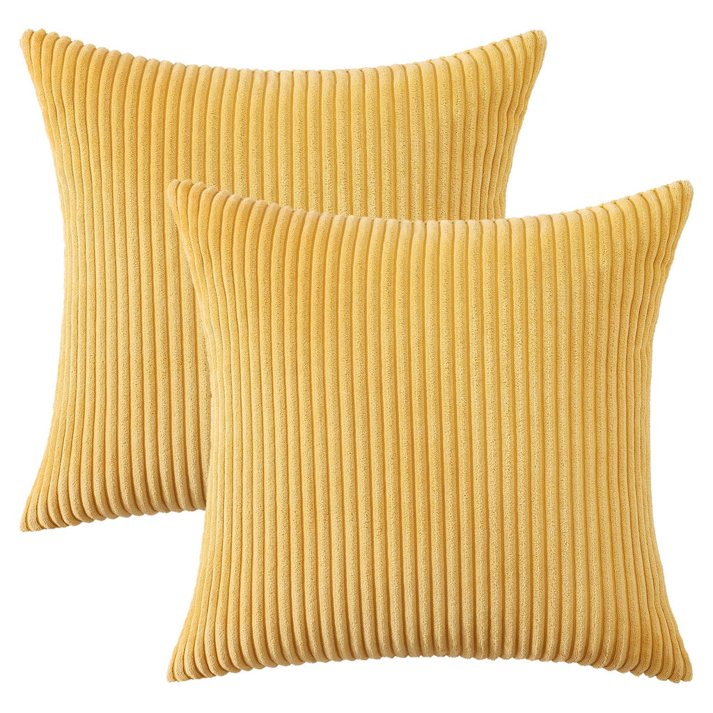 Mecatny Corduroy Throw Pillow Covers 16x16