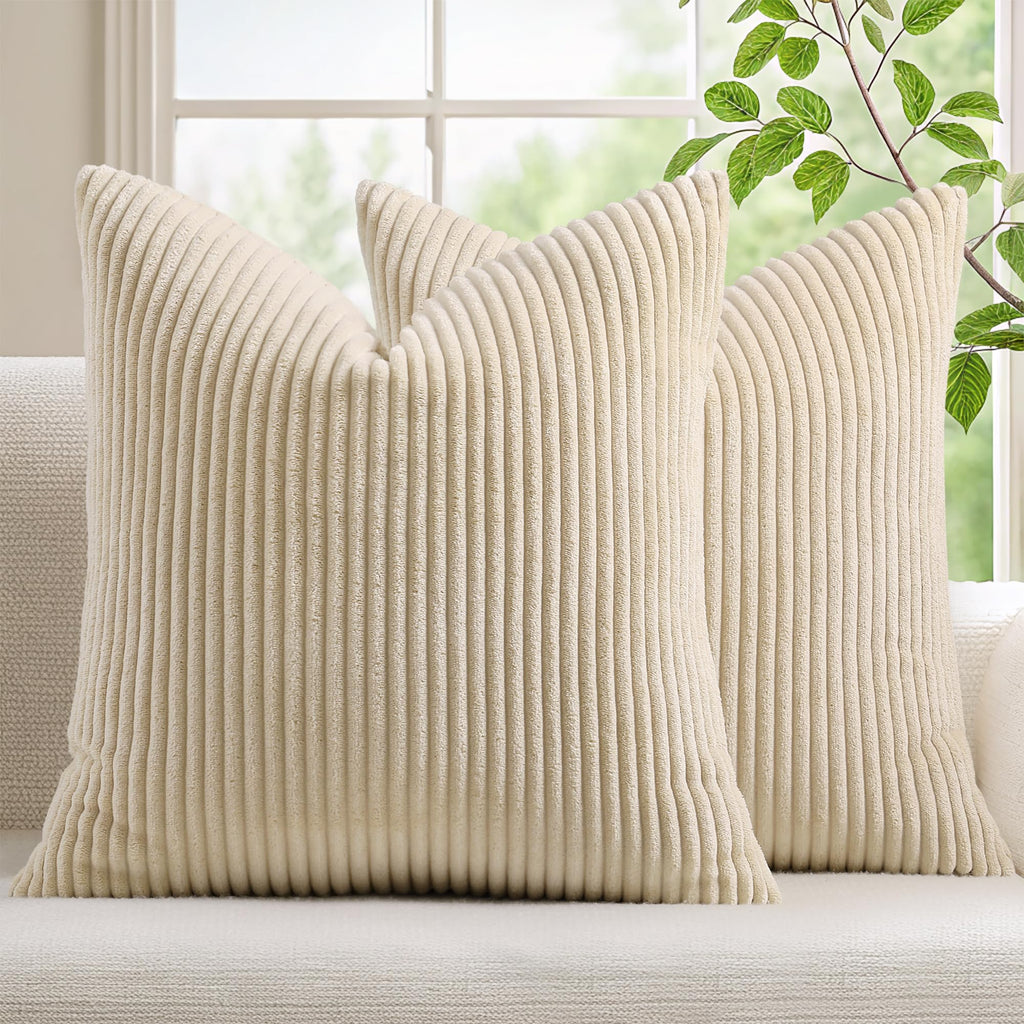 Mecatny Corduroy Throw Pillow Covers 16x16