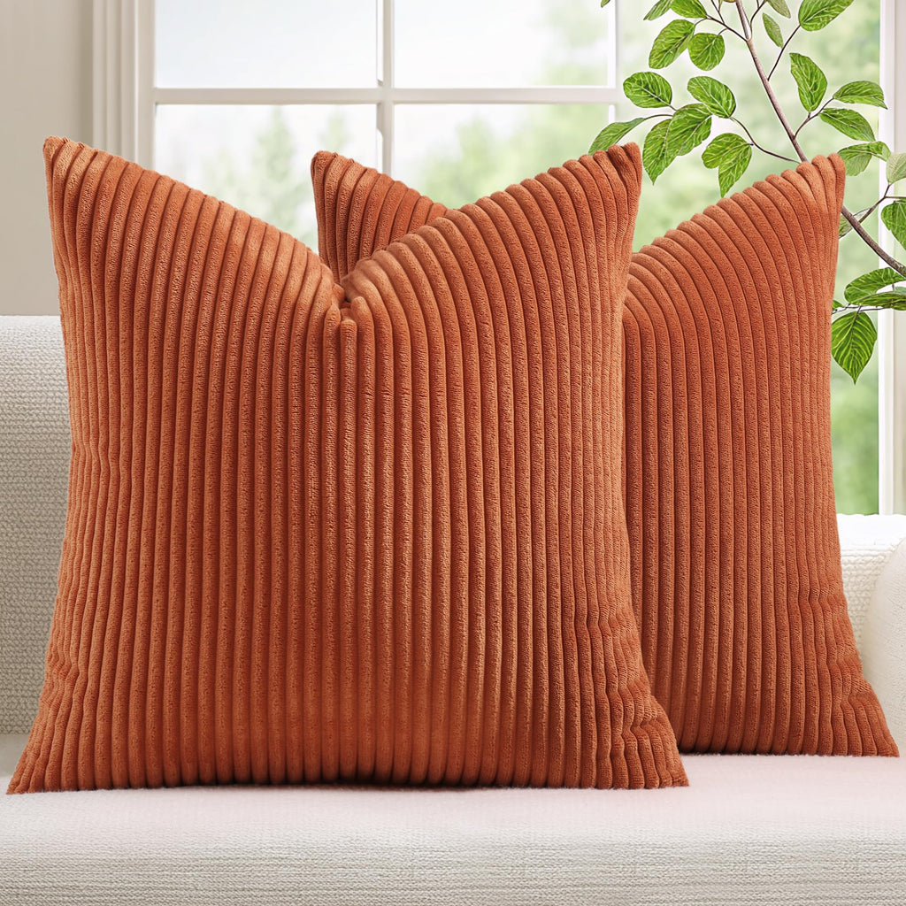 Mecatny Corduroy Throw Pillow Covers 16x16